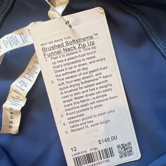 LULULEMON Brushed Softstreme Funnel Neck Zip Up Women 12 $148 - Picture 3 of 4